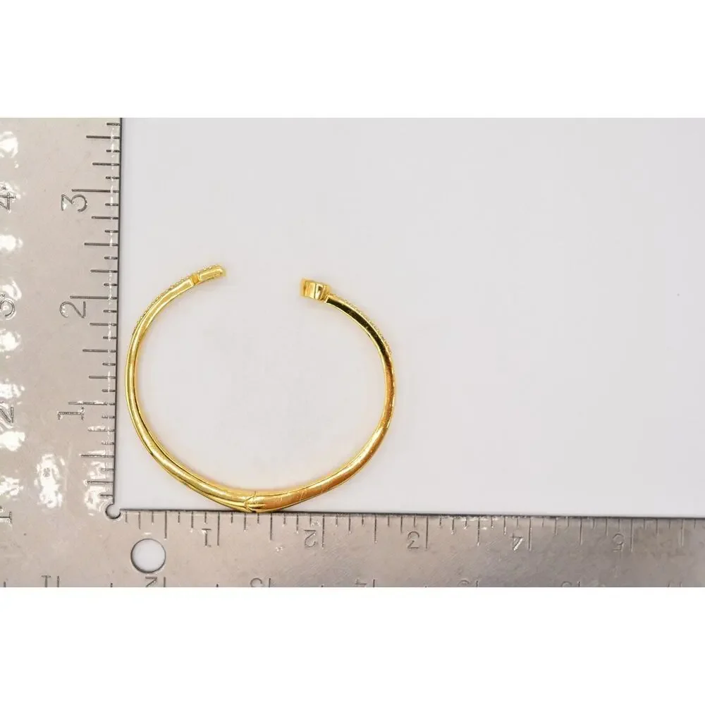 Kate Spade New York Floating Charm Bangle Bracelet Crystal Heart Arrow Gold Bin4